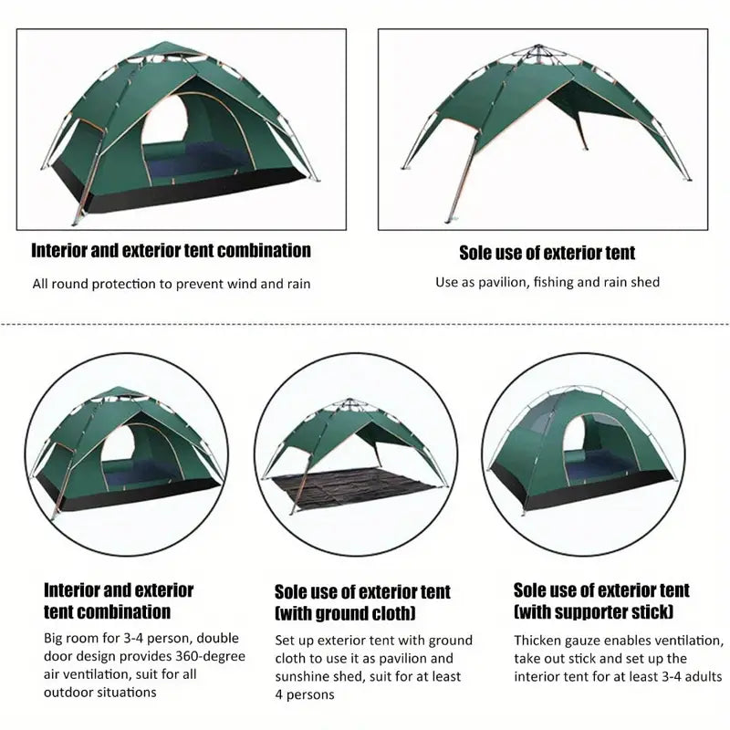 Waterproof Oval Pop-Up Camping Tent - Outdoor Survival-3