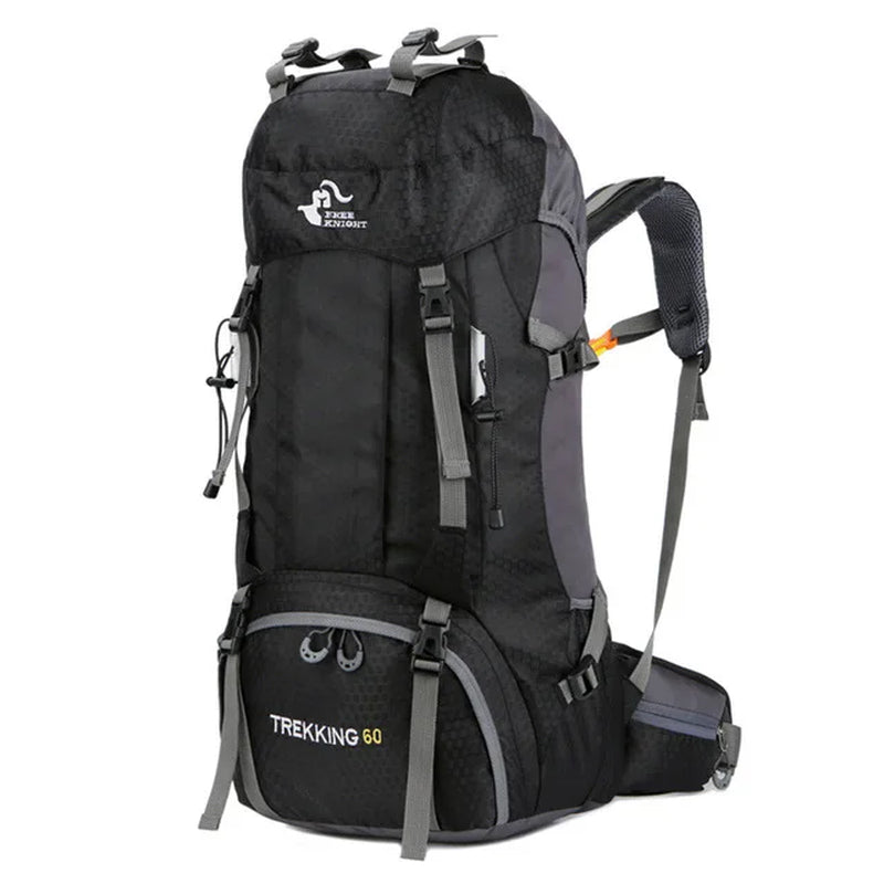 60L Camping Hiking Backpacks Men Outdoor Tourist Backpacks Nylon Sport Bag for Climbing Travelling with Rain Cover Free Knight