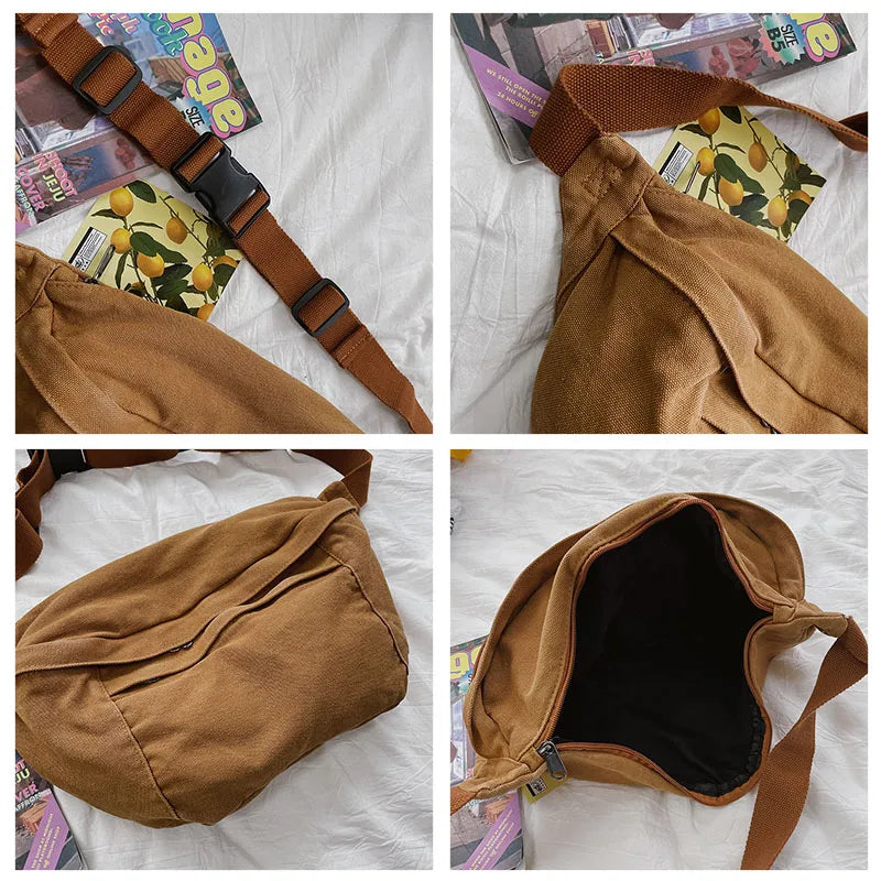 Fashion Trend Waist Bag Street Hip-Hop Women Shoulder Bag Chest Pack Outdoor Sport Canvas Fanny Pack Crossbody Bag Lady Belt Bag