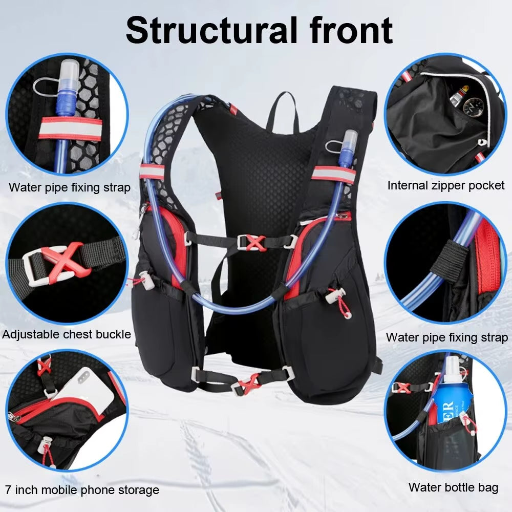 Trail Running-Ultra-Light 5L Backpack, Running Hydration Vest, Marathon, Bicycle 2L Water Bag