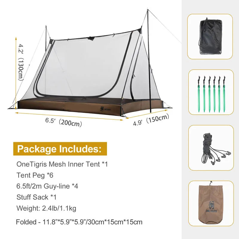ROC SHIELD Bushcraft Tent TC Version Configurable Camping Shelter with Poles Beach Tent for Backcountry Retreat