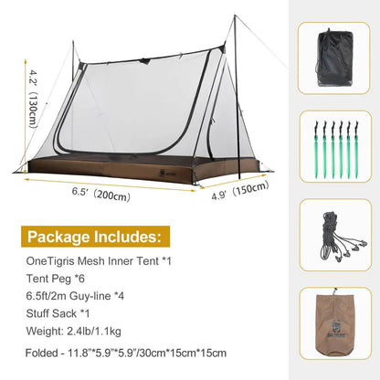 ROC SHIELD Bushcraft Tent TC Version Configurable Camping Shelter with Poles Beach Tent for Backcountry Retreat