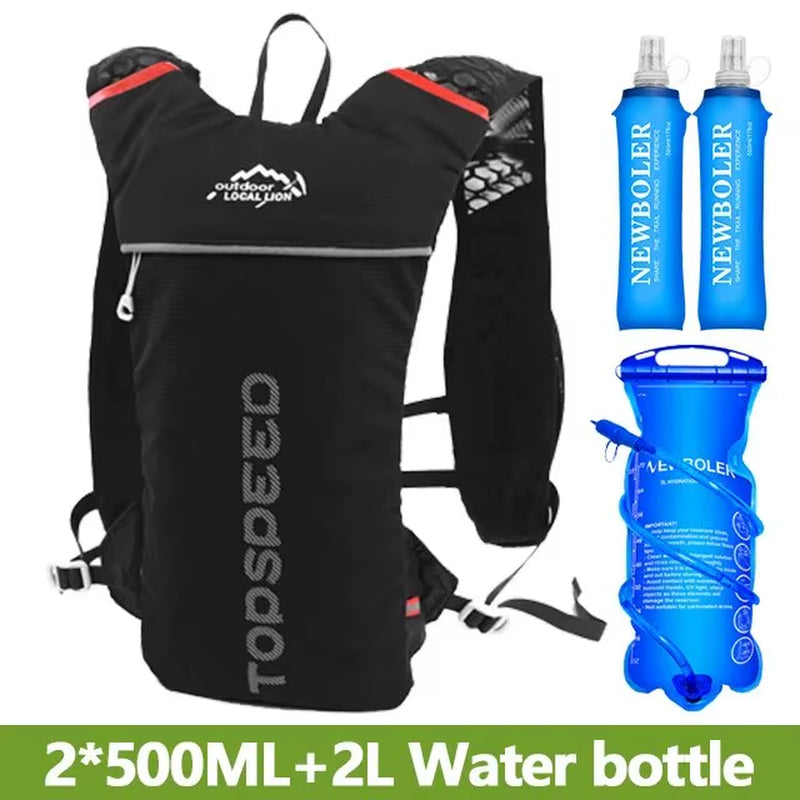 Trail Running-Ultra-Light 5L Backpack, Running Hydration Vest, Marathon, Bicycle 2L Water Bag