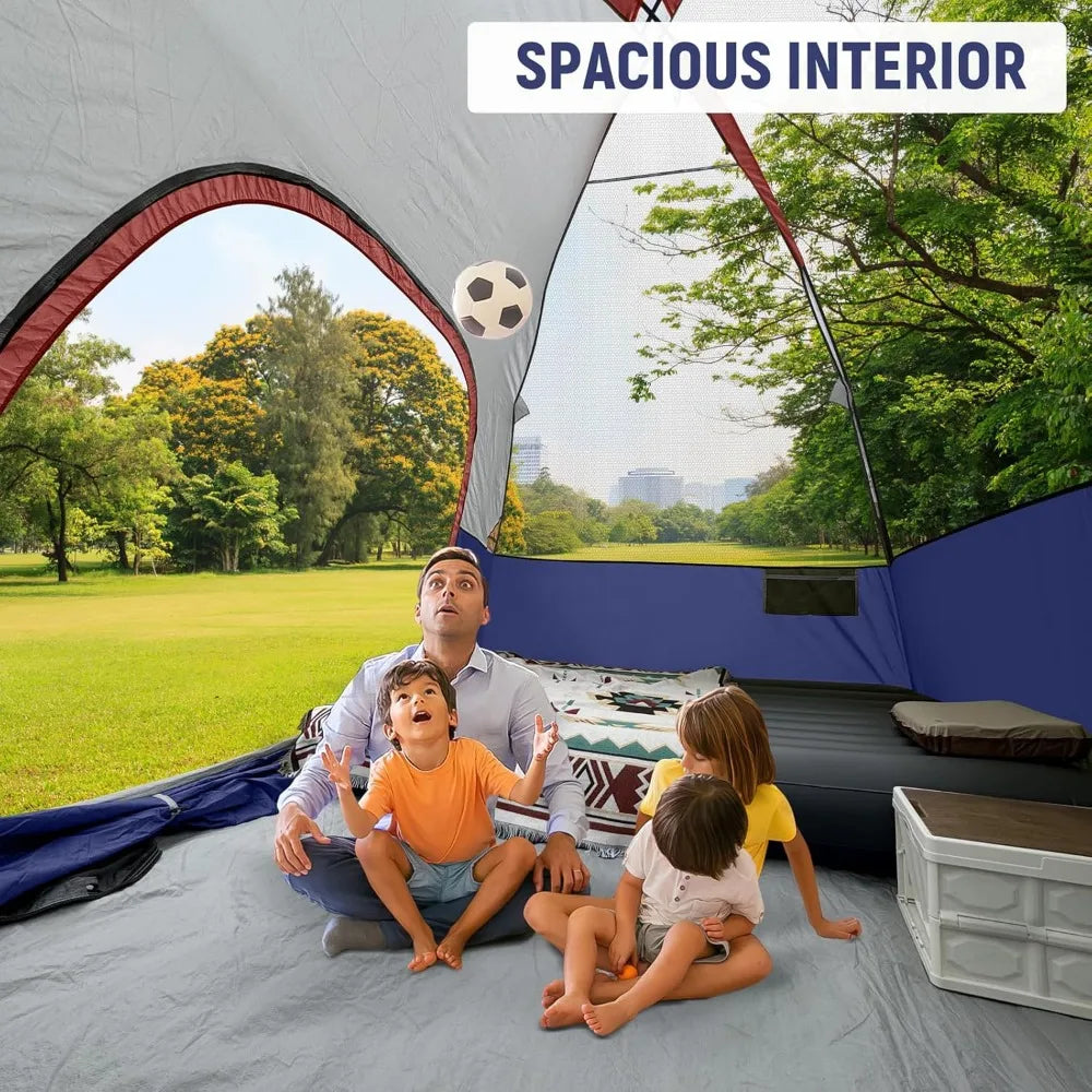 Tents for Camping 4-6 Person Tent Waterproof Windproof Double Layer Family Camping Tent, Easy Setup Dome Tent with Large Mesh W