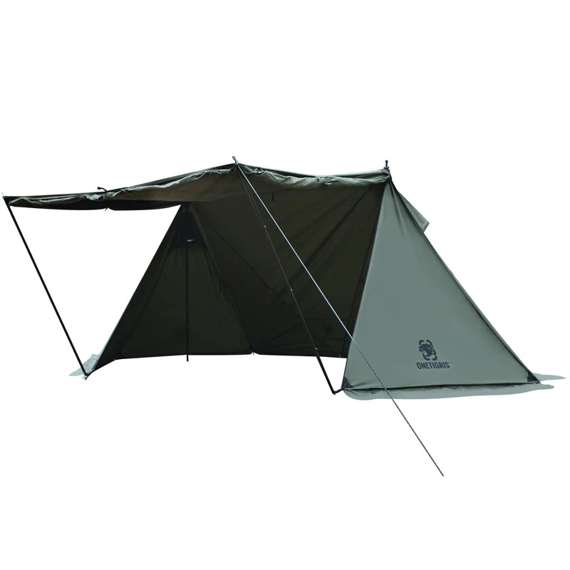 ROC SHIELD Bushcraft Tent TC Version Configurable Camping Shelter with Poles Beach Tent for Backcountry Retreat