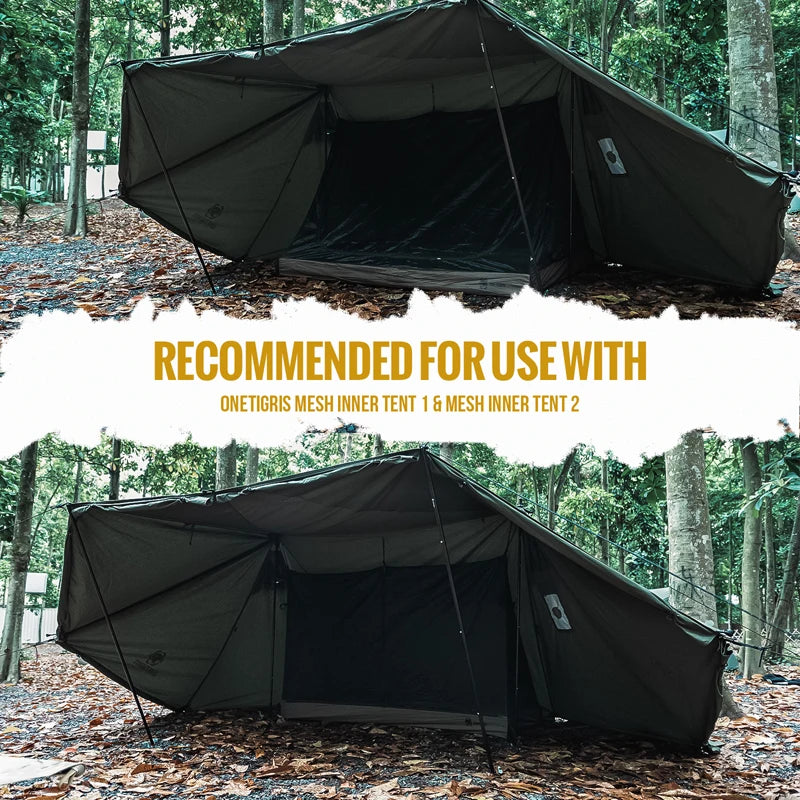 ROC SHIELD Bushcraft Tent TC Version Configurable Camping Shelter with Poles Beach Tent for Backcountry Retreat
