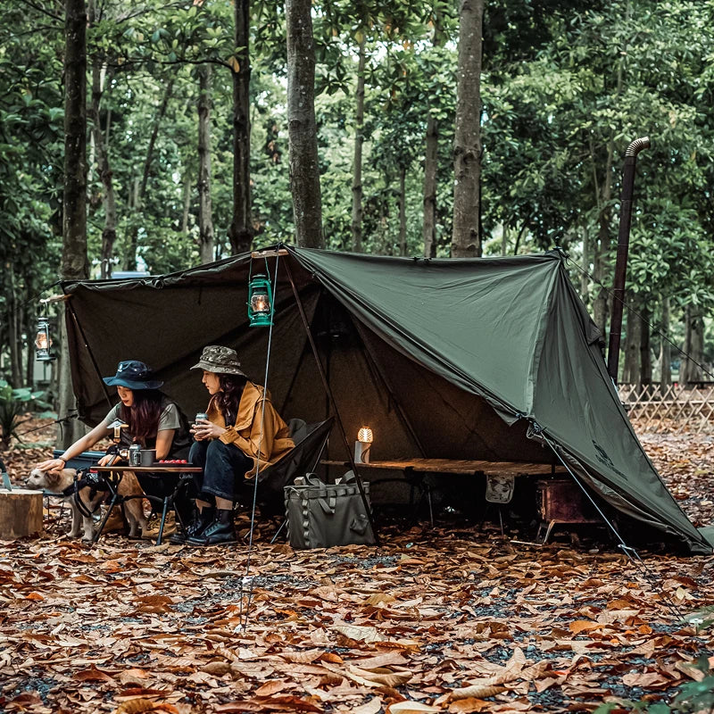 ROC SHIELD Bushcraft Tent TC Version Configurable Camping Shelter with Poles Beach Tent for Backcountry Retreat