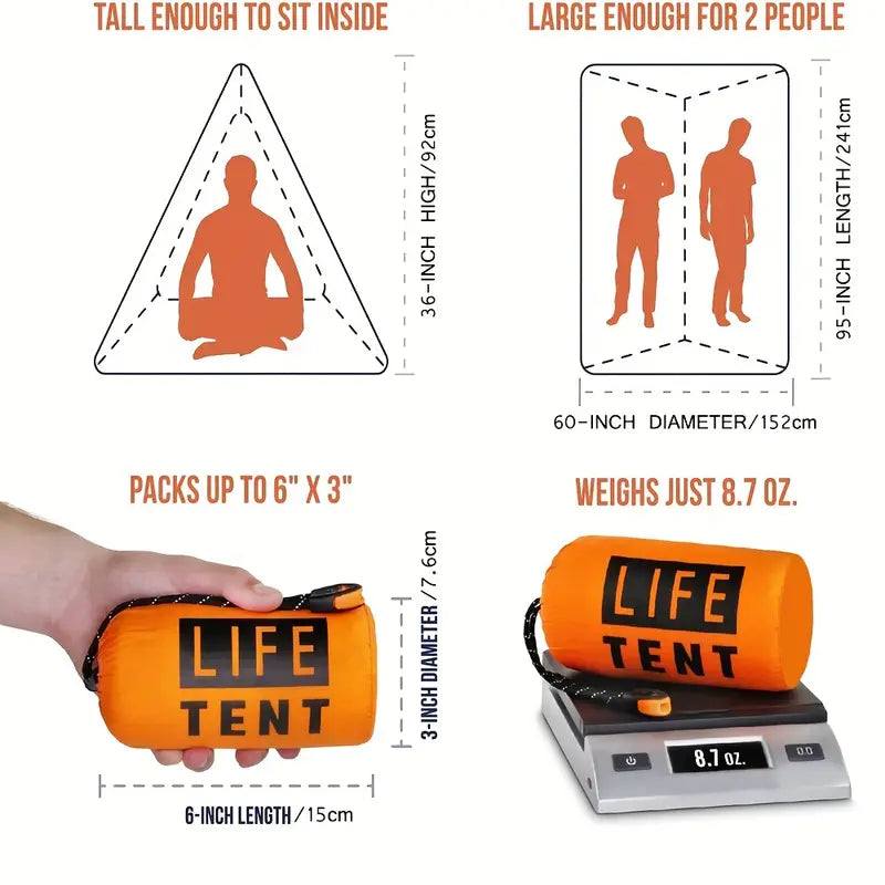 Outdoor Insulated Emergency Tent for 2 Persons-3