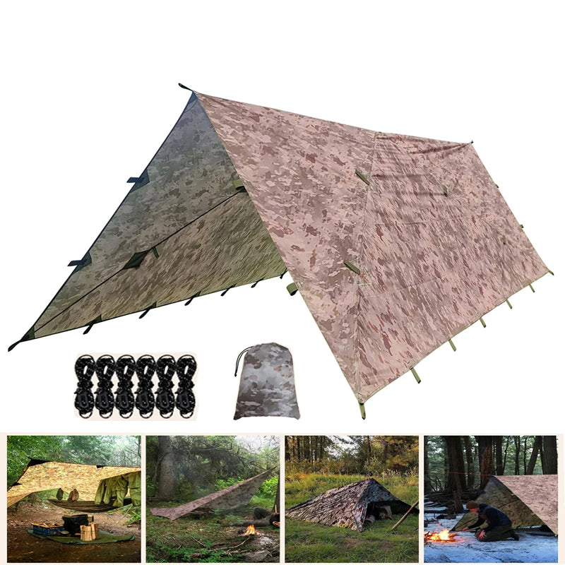 Lightweight Waterproof Sunshade Outdoor Awning Mat Tent Camping Shelter Beach Heat Tents Patio Tarp Hammock Canopy Nature Hike