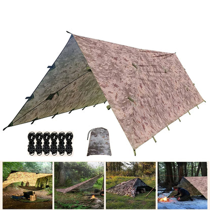 Lightweight Waterproof Sunshade Outdoor Awning Mat Tent Camping Shelter Beach Heat Tents Patio Tarp Hammock Canopy Nature Hike