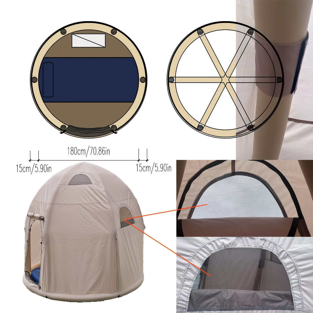 Spherical Inflatable Tent Instant Setup Outdoor Shelter-2