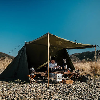 ROC SHIELD Bushcraft Tent TC Version Configurable Camping Shelter with Poles Beach Tent for Backcountry Retreat