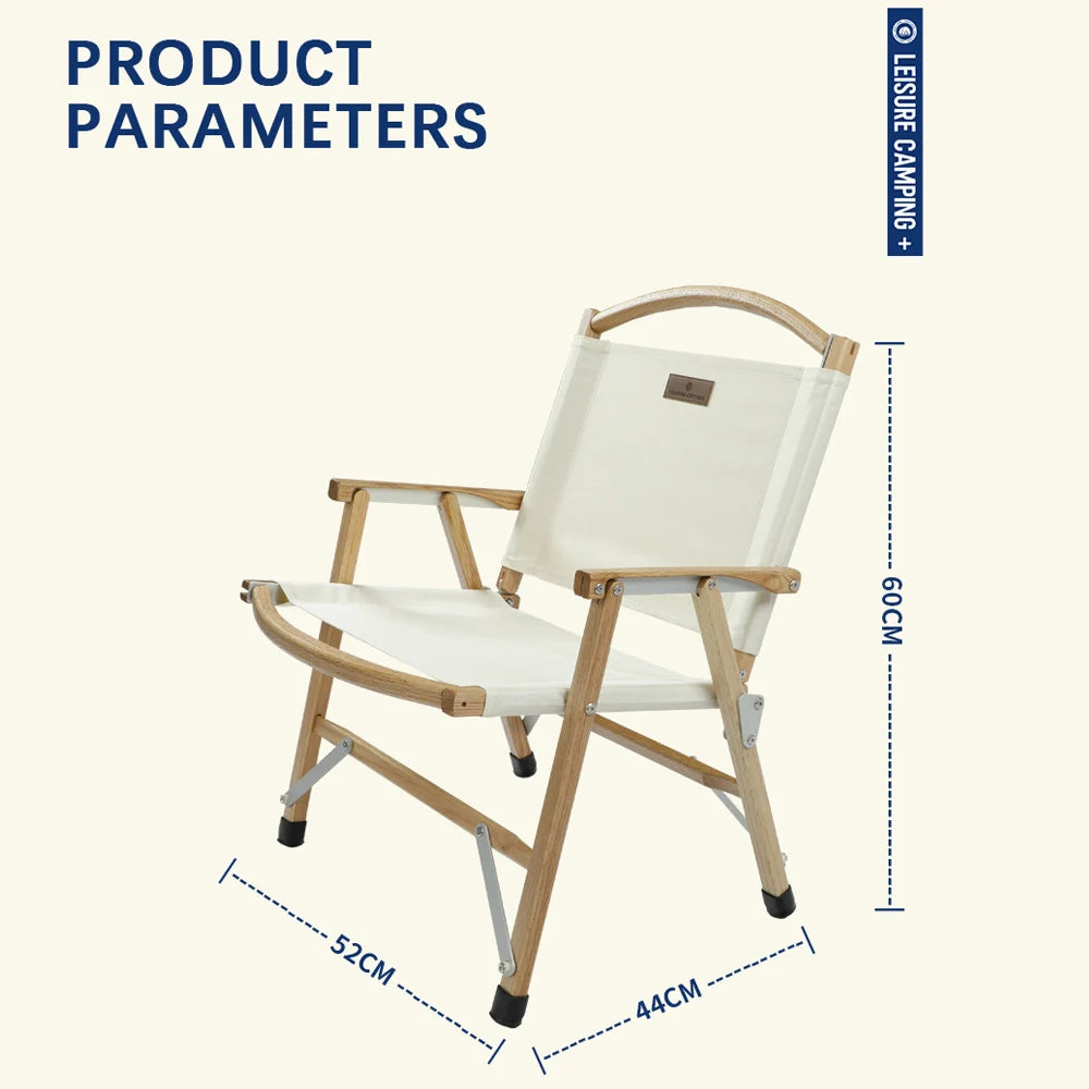 Oak Solid Wood Kermit Chair Outdoor Folding Chair Portable Fishing Stool Camping Folding Chair Camping Chair Beach Chair