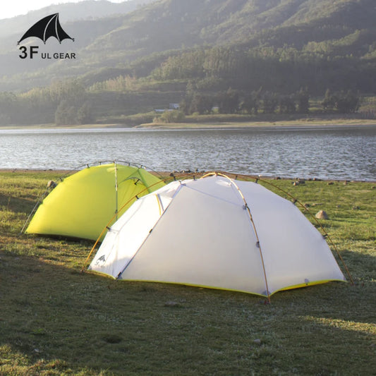 3F UL GEAR Tent 2 Persons Windproof and Rainproof Camping Tent 15D Silicone Ultralight Outdoor Hiking Travel Tent with Free Mat