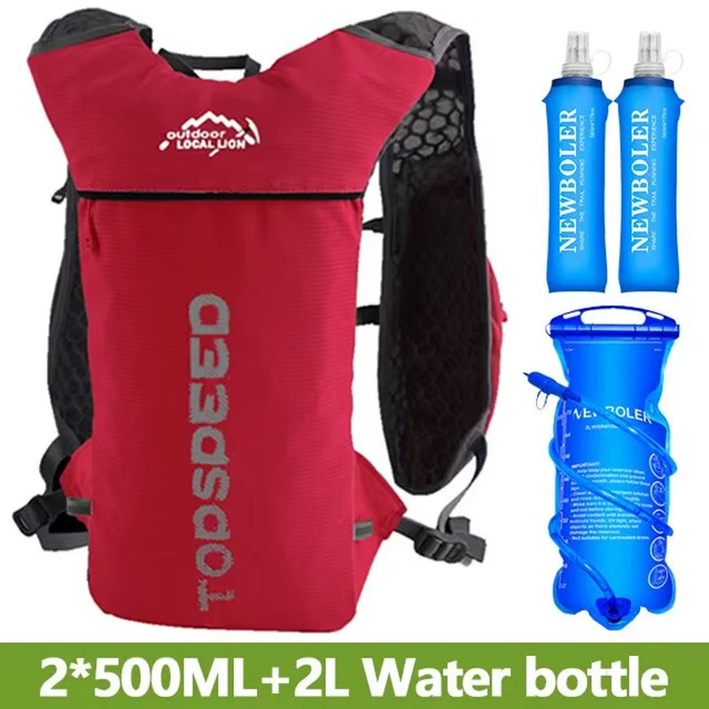 Trail Running-Ultra-Light 5L Backpack, Running Hydration Vest, Marathon, Bicycle 2L Water Bag