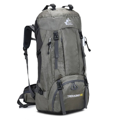60L Camping Hiking Backpacks Men Outdoor Tourist Backpacks Nylon Sport Bag for Climbing Travelling with Rain Cover Free Knight
