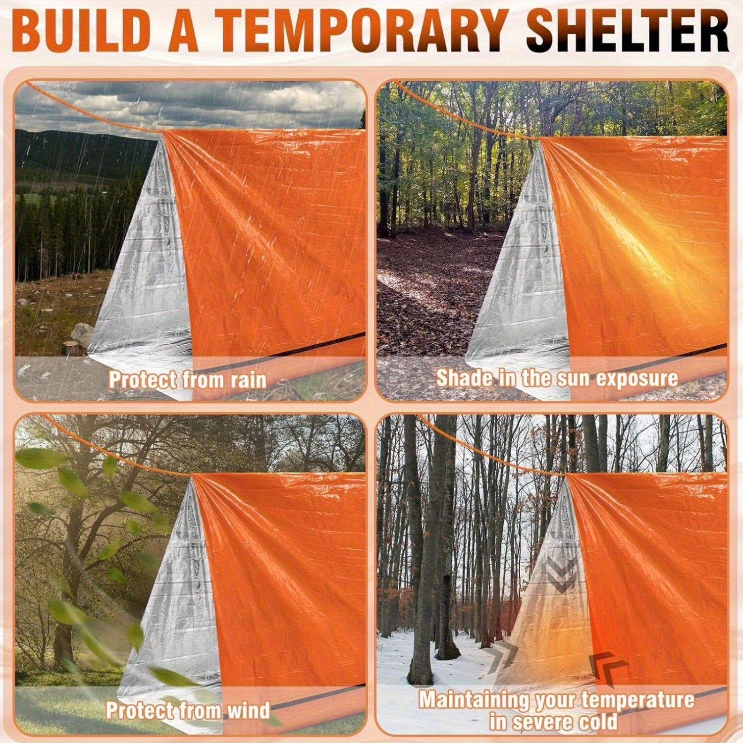 Survival Tent Kit for Outdoor Camping-3