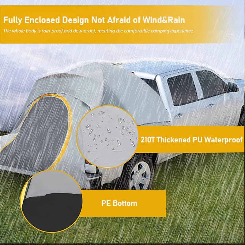 Portable Rainproof Camping Tent, Folding Fishing Tail Tent, Car Pickup Truck Tent