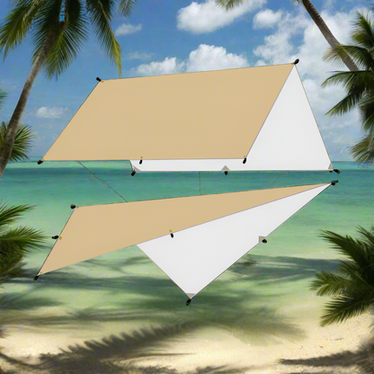 Waterproof Tarp Tent Awning Shade Outdoor (Beige)-1